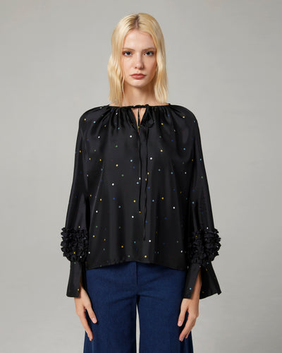 Blusa Ginger in twill pois