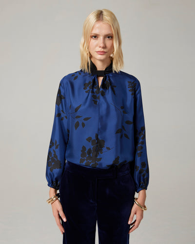 Blusa Manon in twill ramage