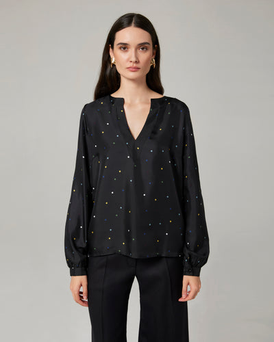 Blusa Valentina in twill pois