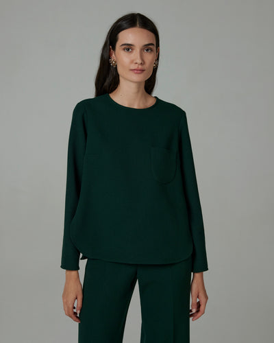 Blusa in doppio crepe tundra